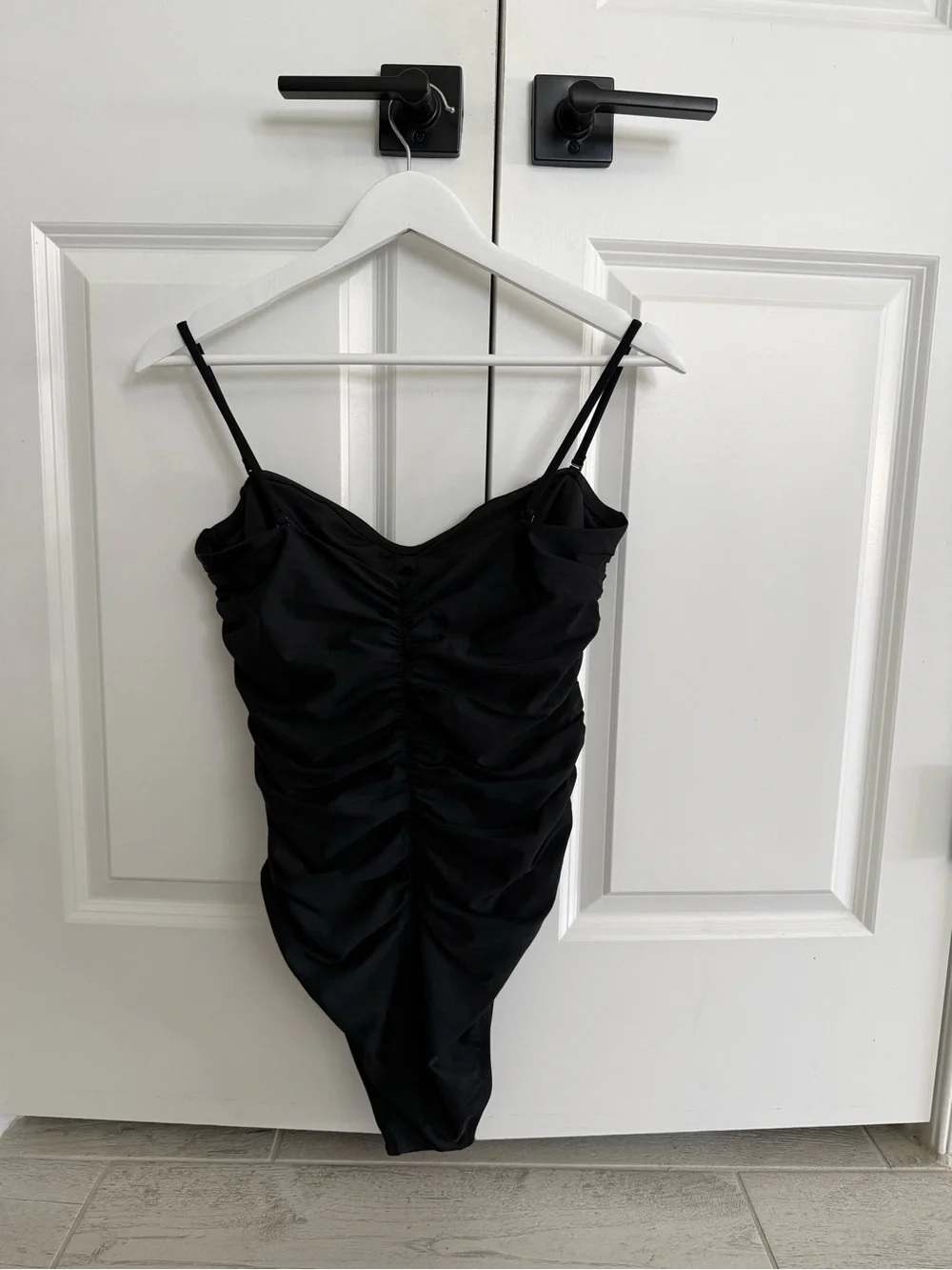 J. Crew Black Ruched Sweetheart One-Piece Swimsuit 12